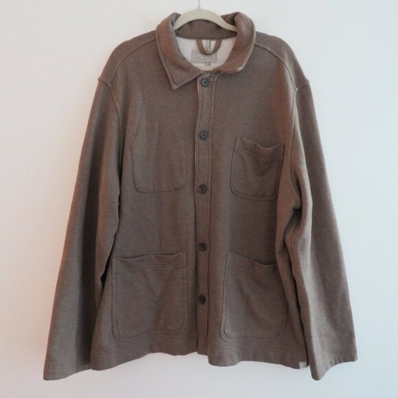 EVERLANE The French Terry Chore Jacket in Overcast Brown - Men's Size XXL - Picture 3 of 15